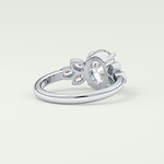 1.25 CT Oval Cut Cluster Style Moissanite Engagement Ring 14