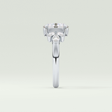 1.25 CT Oval Cut Cluster Style Moissanite Engagement Ring 16