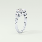1.25 CT Oval Cut Cluster Style Lab-Grown Diamond Engagement Ring 17
