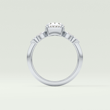1.25 CT Oval Cut Cluster Style Lab-Grown Diamond Engagement Ring 18