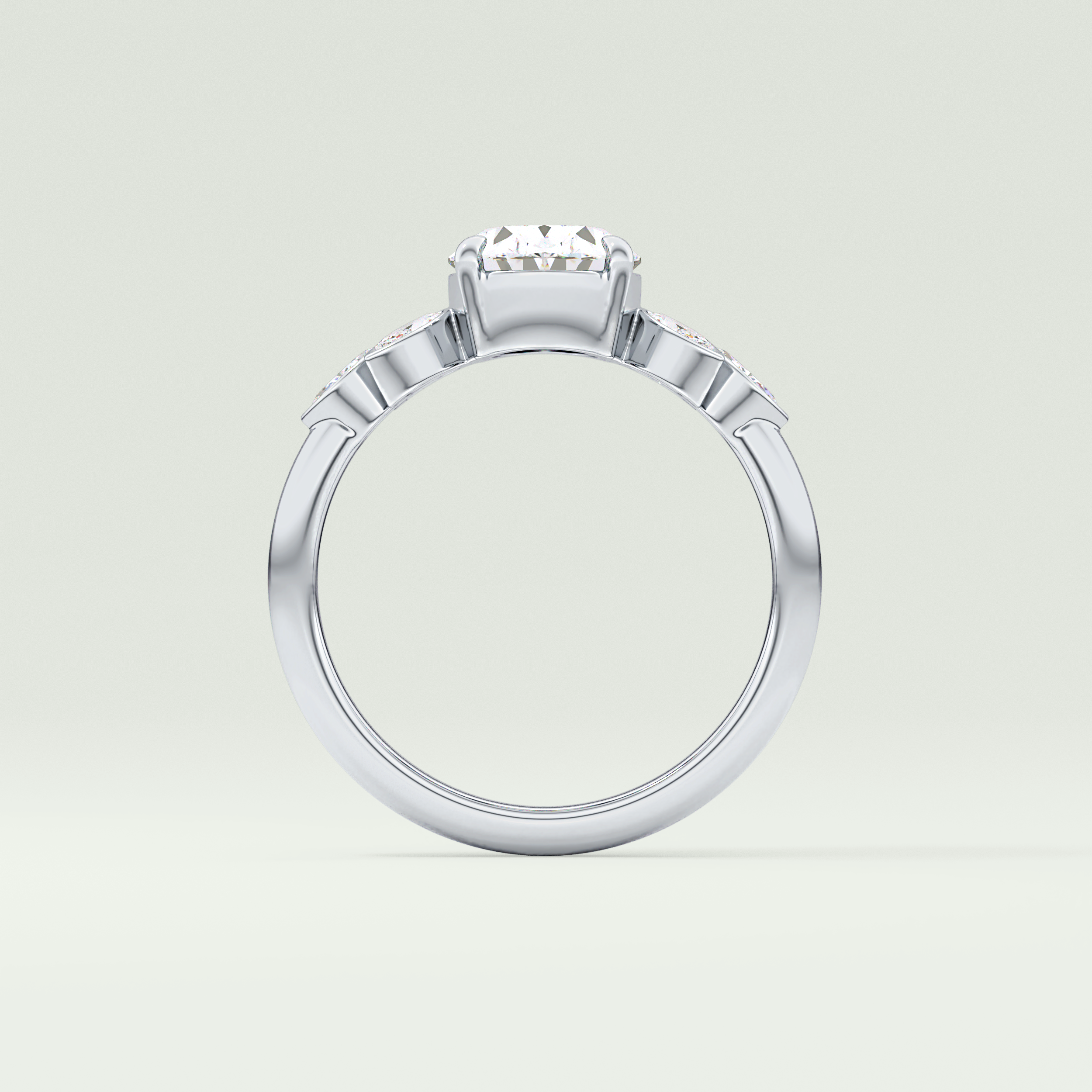 1.25 CT Oval Cut Cluster Style Lab-Grown Diamond Engagement Ring 18