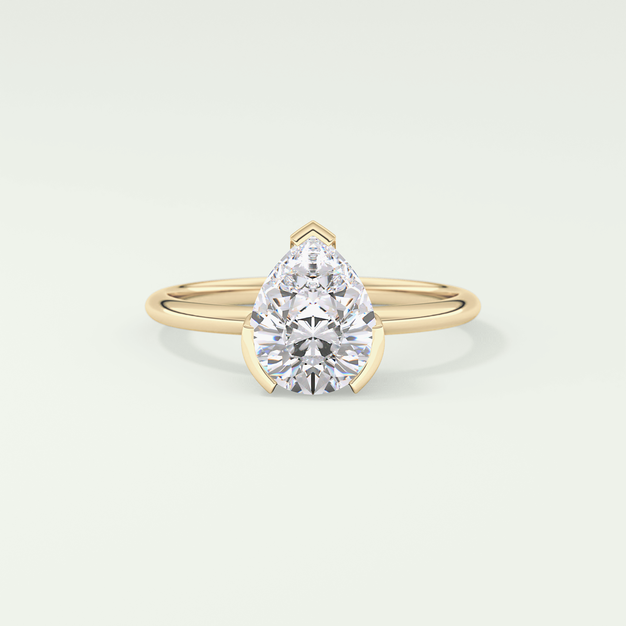 2.0 CT Pear Cut Solitaire Lab-Grown Diamond Engagement Ring 1