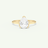 2.0 CT Pear Cut Half Bezel Lab-Grown Diamond Engagement Ring