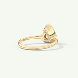 2.0 CT Pear Cut Half Bezel Lab-Grown Diamond Engagement Ring