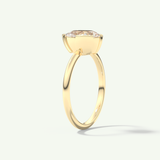 2.0 CT Pear Cut Half Bezel Lab-Grown Diamond Engagement Ring