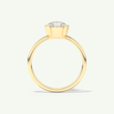 2.0 CT Pear Cut Half Bezel Lab-Grown Diamond Engagement Ring