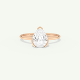 2.0 CT Pear Cut Half Bezel Lab-Grown Diamond Engagement Ring