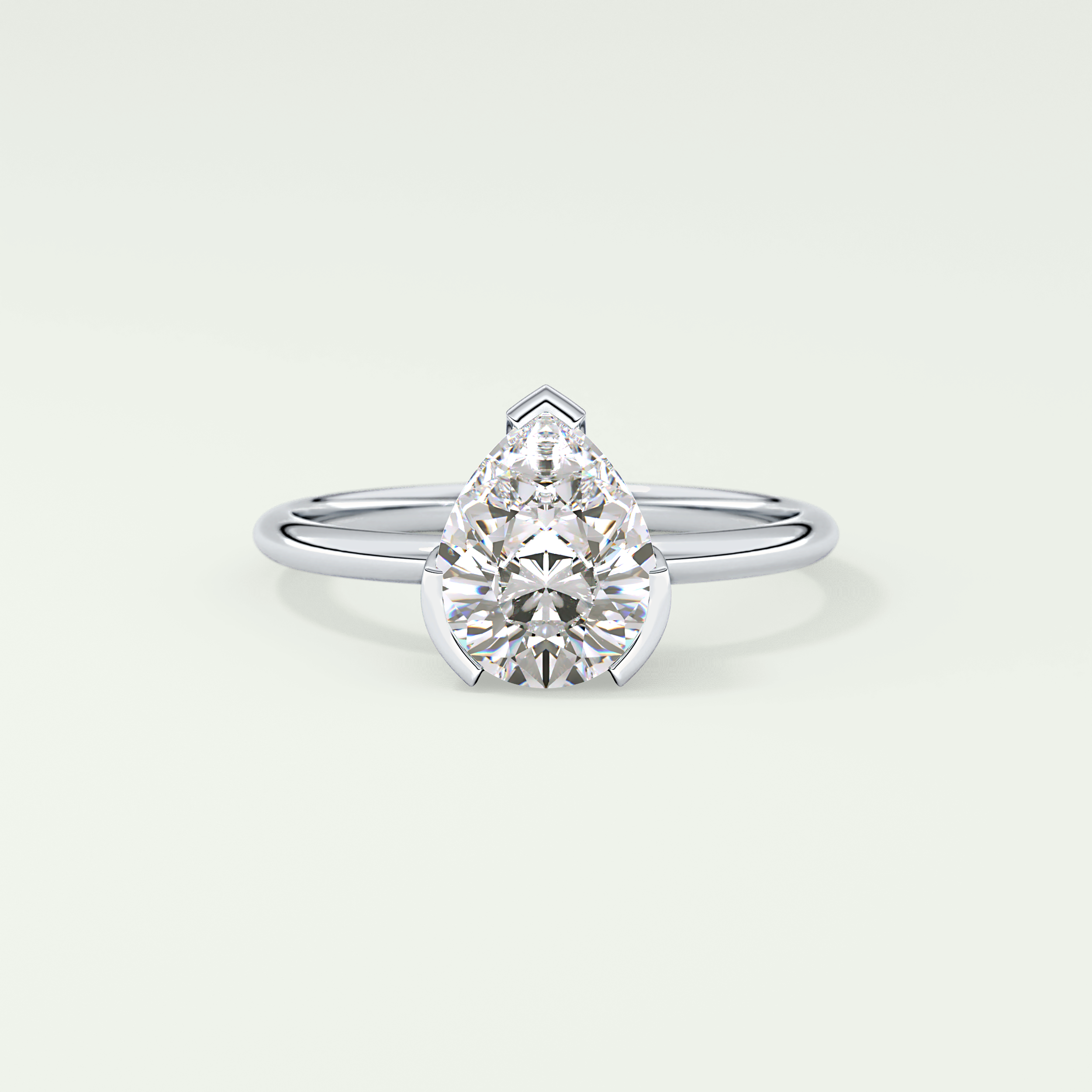 2.0 CT Pear Cut Solitaire Lab-Grown Diamond Engagement Ring 13