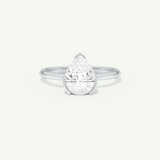 2.0 CT Pear Cut Half Bezel Lab-Grown Diamond Engagement Ring