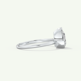 2.0 CT Pear Cut Half Bezel Lab-Grown Diamond Engagement Ring
