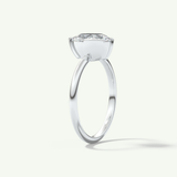 2.0 CT Pear Cut Half Bezel Lab-Grown Diamond Engagement Ring