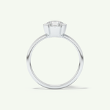 2.0 CT Pear Cut Half Bezel Lab-Grown Diamond Engagement Ring
