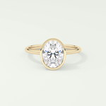 1.25 CT Oval Cut Solitaire Bezel Lab-Grown Diamond Engagement Ring 1