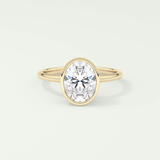 1.25 CT Oval Cut Solitaire Bezel Lab-Grown Diamond Engagement Ring 1