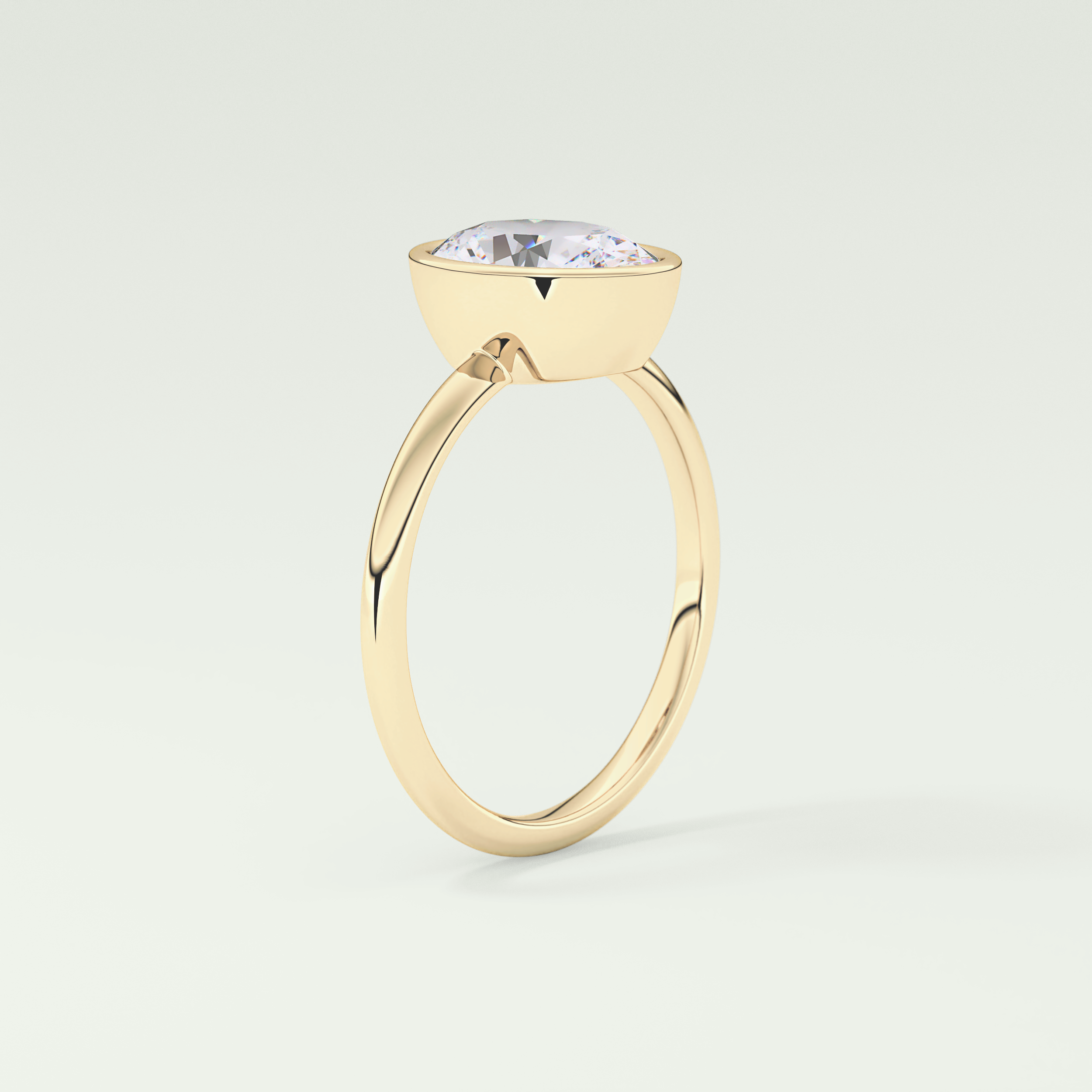 1.25 CT Oval Cut Solitaire Bezel Lab-Grown Diamond Engagement Ring 5