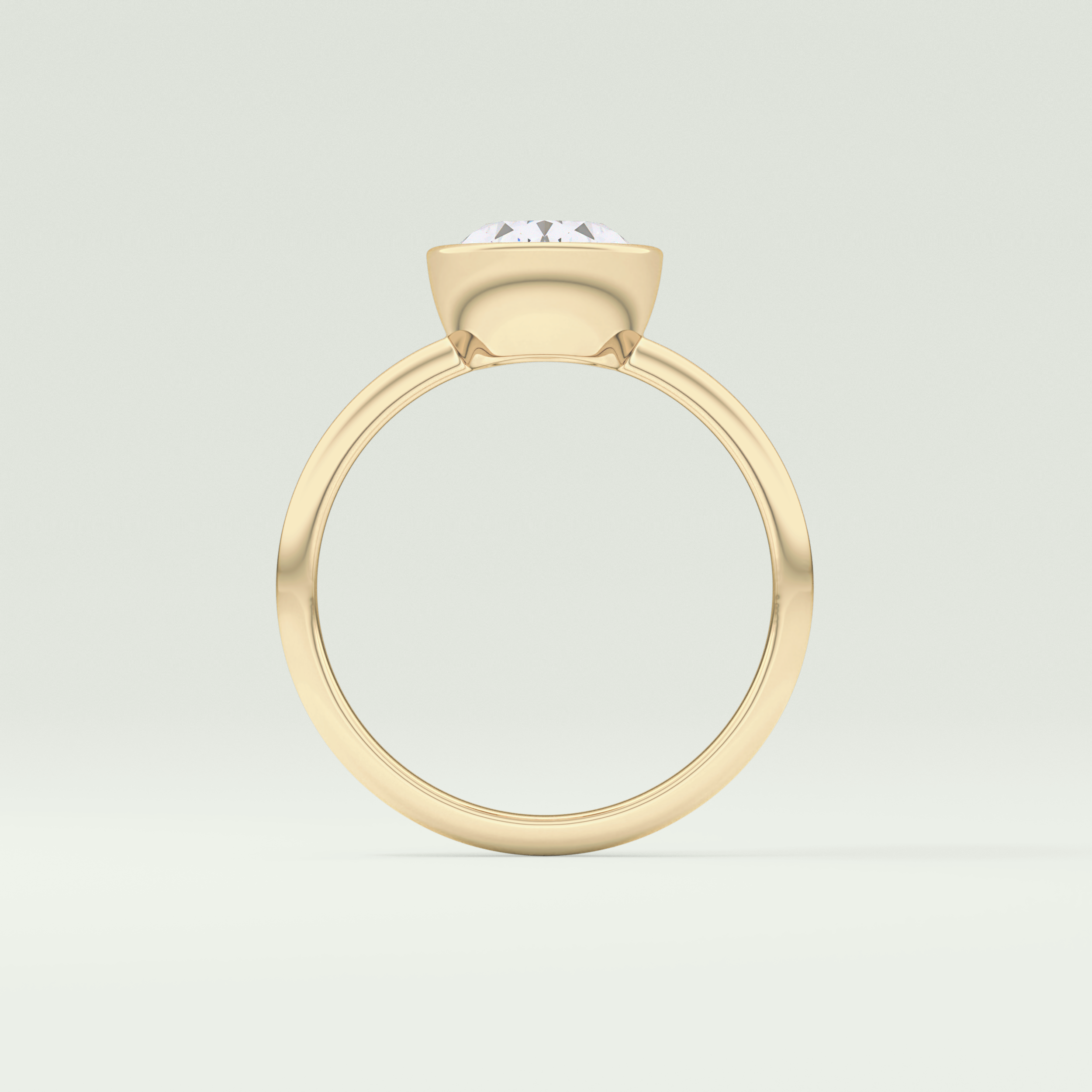 1.25 CT Oval Cut Solitaire Bezel Lab-Grown Diamond Engagement Ring 6