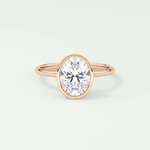 1.25 CT Oval Cut Solitaire Bezel Lab-Grown Diamond Engagement Ring 7