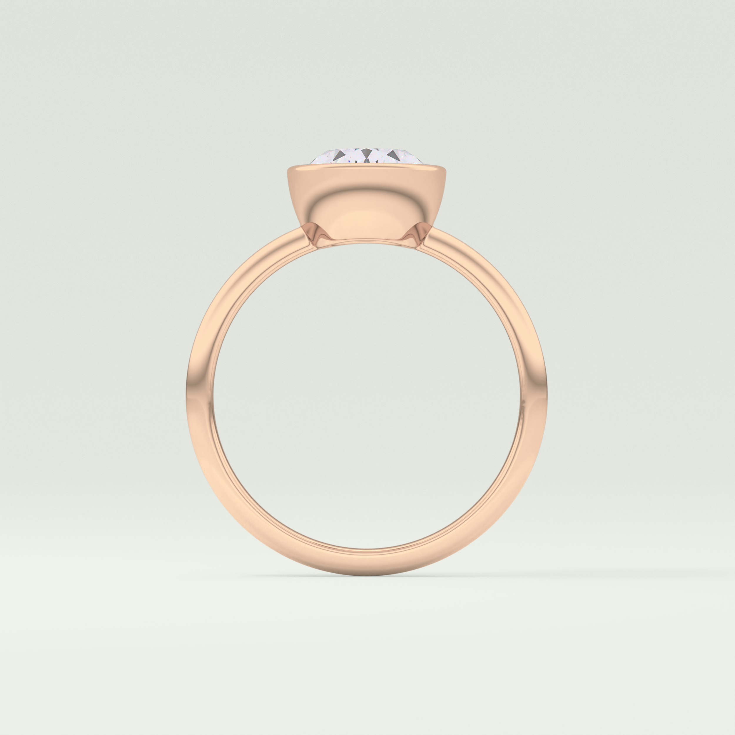 1.25 CT Oval Cut Solitaire Bezel Lab-Grown Diamond Engagement Ring 12