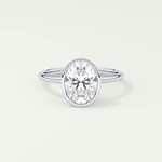1.25 CT Oval Cut Solitaire Bezel Lab-Grown Diamond Engagement Ring 13
