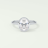 1.25 CT Oval Cut Solitaire Bezel Lab-Grown Diamond Engagement Ring 13