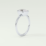 1.25 CT Oval Cut Solitaire Bezel Lab-Grown Diamond Engagement Ring 17