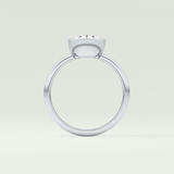 1.25 CT Oval Cut Solitaire Bezel Lab-Grown Diamond Engagement Ring 18