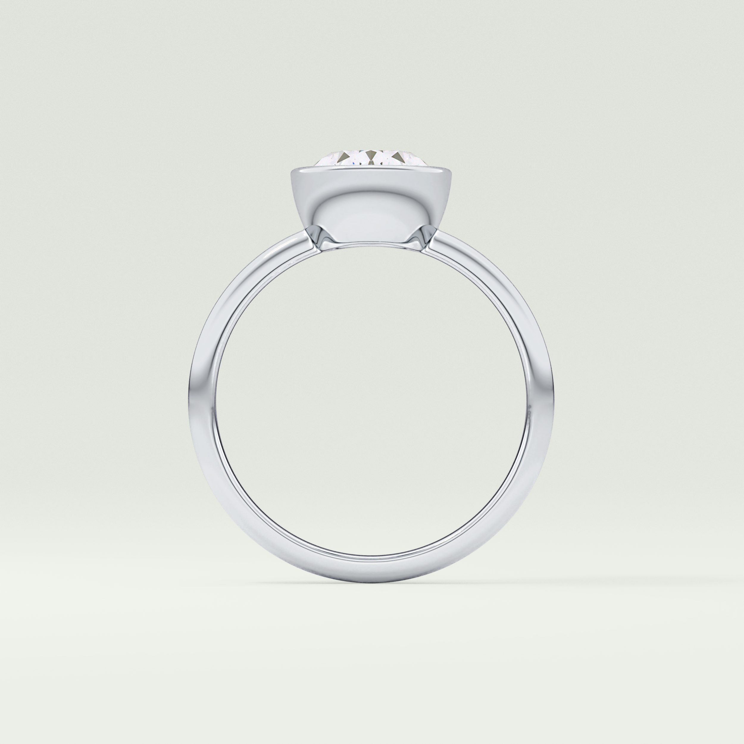 1.25 CT Oval Cut Solitaire Bezel Lab-Grown Diamond Engagement Ring 18
