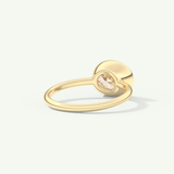 1.25 CT East West Oval Cut Bezel Lab-Grown Diamond Engagement Ring