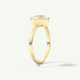 1.25 CT East West Oval Cut Bezel Lab-Grown Diamond Engagement Ring