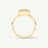 1.25 CT East West Oval Cut Bezel Lab-Grown Diamond Engagement Ring