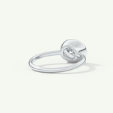 1.25 CT East West Oval Cut Bezel Lab-Grown Diamond Engagement Ring