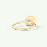 1.5 CT East West Emerald Cut Bezel Lab-Grown Diamond Engagement Ring