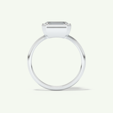 1.5 CT East West Emerald Cut Bezel Lab-Grown Diamond Engagement Ring