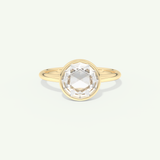 1.0 CT Rose Cut Solitaire Moissanite Engagement Ring