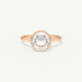 1.0 CT Rose Cut Solitaire Moissanite Engagement Ring
