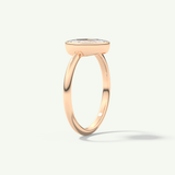 1.0 CT Rose Cut Solitaire & Bezel Lab-Grown Diamond Engagement Ring