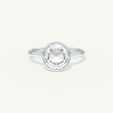 1.0 CT Rose Cut Solitaire Moissanite Engagement Ring