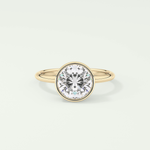1.5 CT Round Cut Bezel Style Lab Grown Diamond Engagement Ring