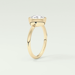 1.5 CT Round Cut Bezel Style Lab Grown Diamond Engagement Ring