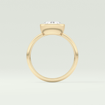 1.5 CT Round Cut Bezel Style Lab Grown Diamond Engagement Ring