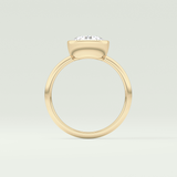 1.5 CT Round Cut Bezel Style Lab Grown Diamond Engagement Ring
