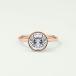 1.5 CT Round Cut Bezel Style Lab Grown Diamond Engagement Ring