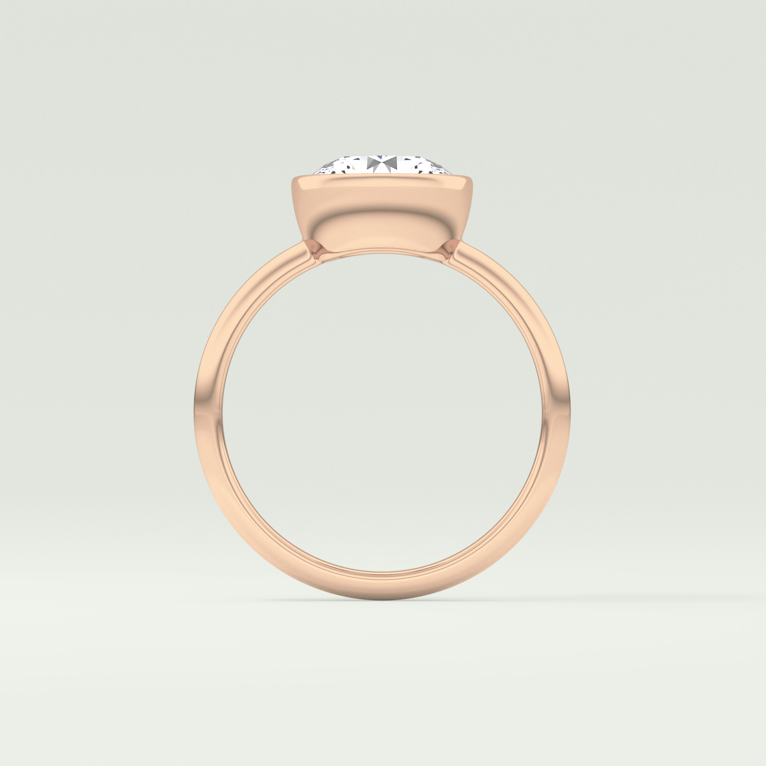 1.5 CT Round Cut Bezel Style Lab Grown Diamond Engagement Ring