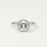 1.5 CT Round Cut Bezel Style Moissanite Solitaire Engagement Ring