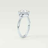 1.5 CT Round Cut Bezel Style Lab Grown Diamond Engagement Ring