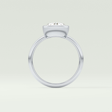 1.5 CT Round Cut Bezel Style Lab Grown Diamond Engagement Ring