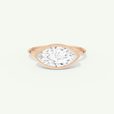 1.0 CT East West Marquise Cut Bezel Lab-Grown Diamond Engagement Ring