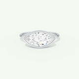 1.0 CT East West Marquise Cut Bezel Lab-Grown Diamond Engagement Ring