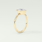 1.25 CT Pear Cut Bezel Style Lab Grown Diamond Engagement Ring
