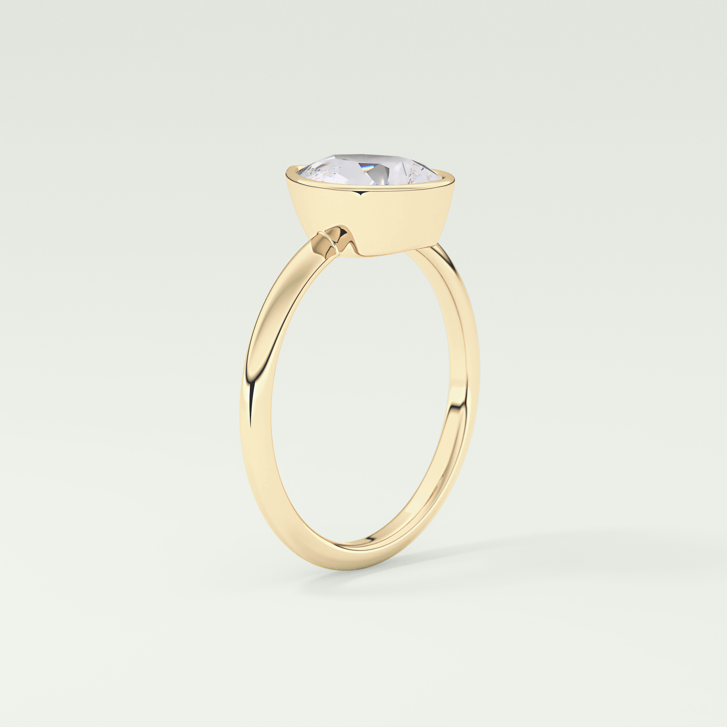 1.25 CT Pear Cut Bezel Style Lab Grown Diamond Engagement Ring